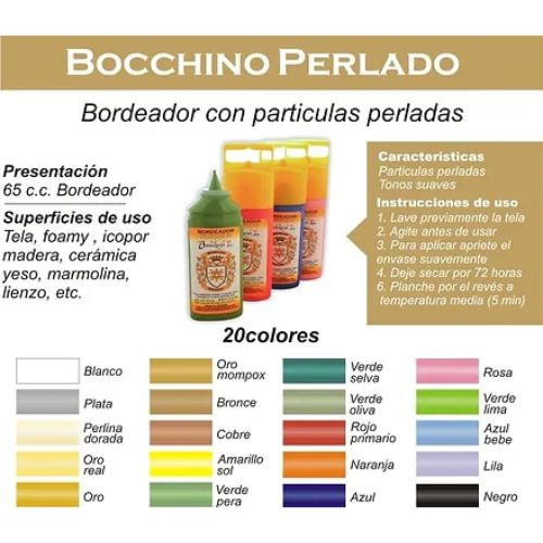 Bordeador perlado colores vivos bordaliquido