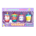 Borrador grafitos figuras kawaii refresco