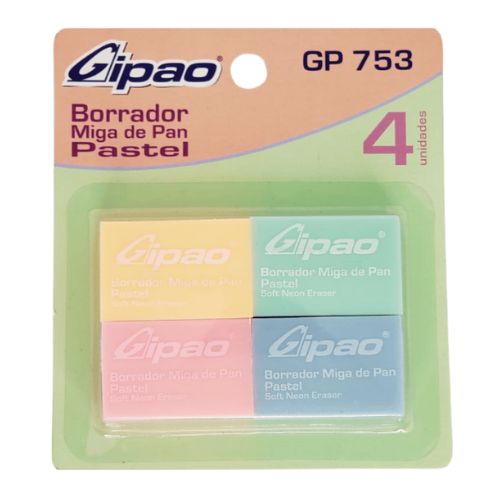 Borrador miga de pan pastel x4 gipao