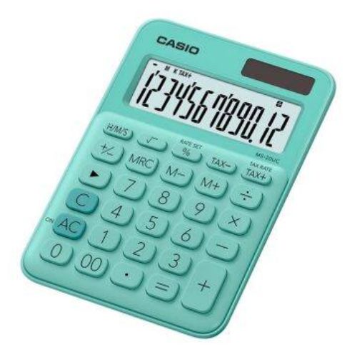 Calculadora casio calculo de impuesto 12 digitos MS 20UC GN Turqueza
