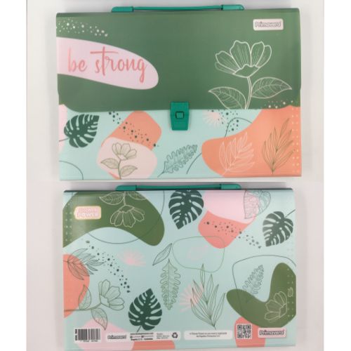 Carpeta con divisiones natural pastel flores