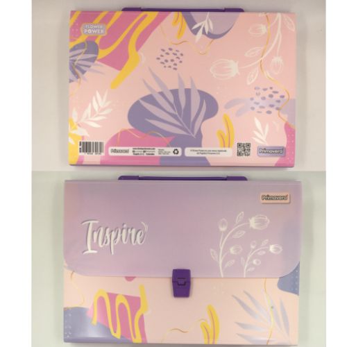 Carpeta con divisiones natural pastel manchas
