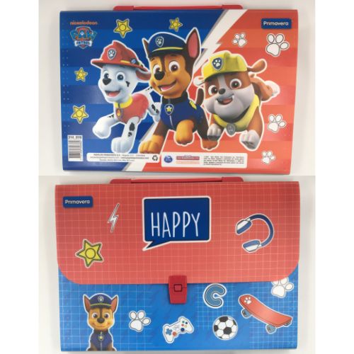Carpeta con divisiones paw patrol