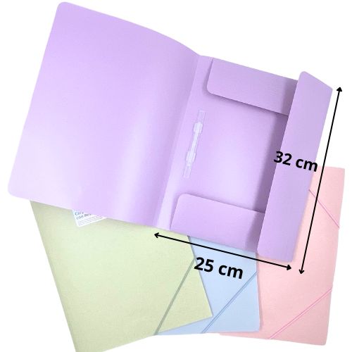 Carpeta con gancho legajador carta colores pastel tipo liga