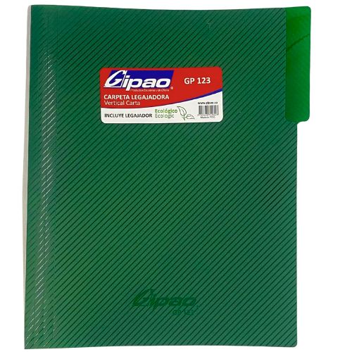 Carpeta legajadora plastica carta verde