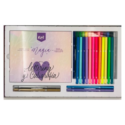 kit lettering práctica cartilla + 30 marcadores Punta Pincel punta ...