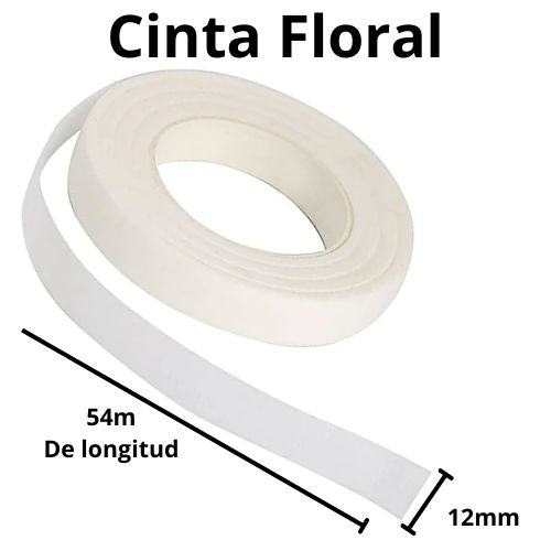 Cinta floral blanca 12mmx54m