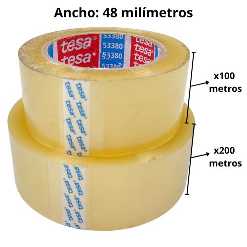 Cinta tesa transparente 48 mm x100 x200