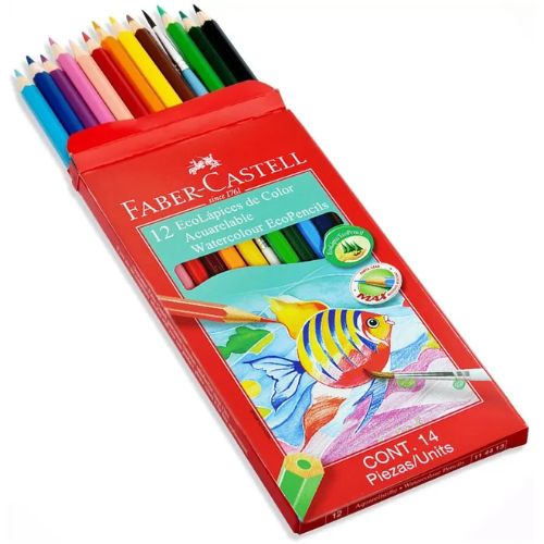 Colores acuarelable faber castell x12 mas pincel