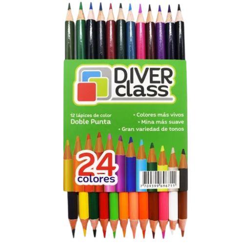 Colores diver class x12 doble punta