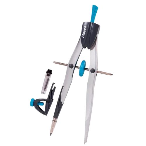Compas de precision metalico con porta mina y porta lapiz