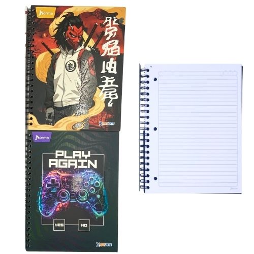 Cuaderno argollado pasta dura grande xpresarte masculino lineas