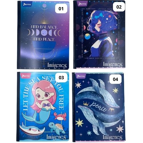 cuadernos cosidos economicos linea corriente, 100 hojas - Femenino Imagenes