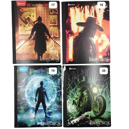 Cuaderno cosido imagenes 50 hojas cuadriculado masculino norma 17 20 2025