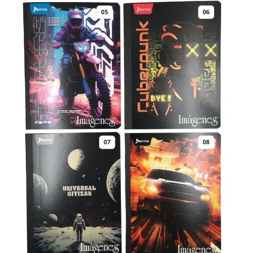 Cuaderno cosido imagenes 50 hojas cuadriculado masculino norma 5 8 2025