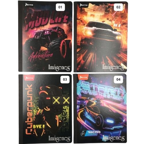 Cuaderno cosido imagenes 50 hojas linea corriente masculino norma 1 4 2025