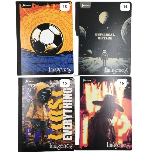 Cuaderno cosido imagenes 50 hojas linea corriente masculino norma 13 16 2025