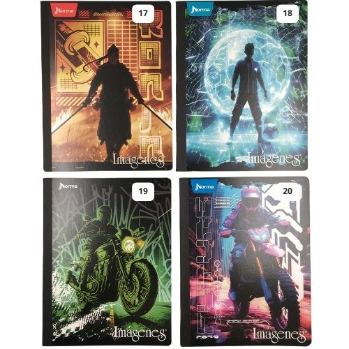 Cuaderno cosido imagenes 50 hojas linea corriente masculino norma 17 20 2025