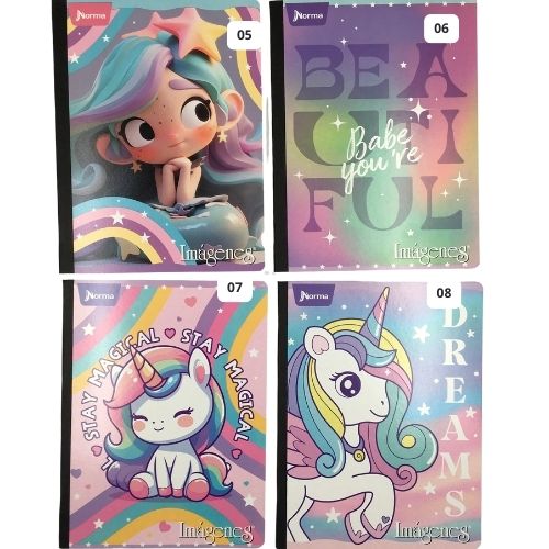 Cuaderno cosido imagenes 50 hojas linea corriente norma femenina 5 8 2025