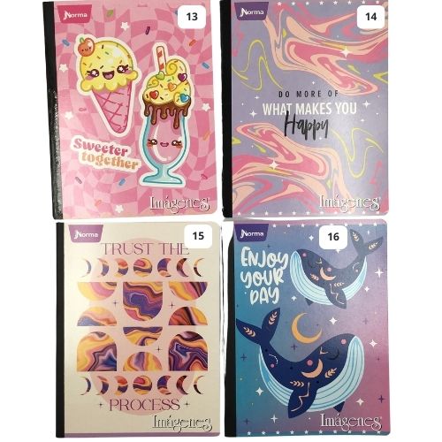 Cuaderno cosido imagenes 50 hojas linea corriente norma femenino 13 14 2025