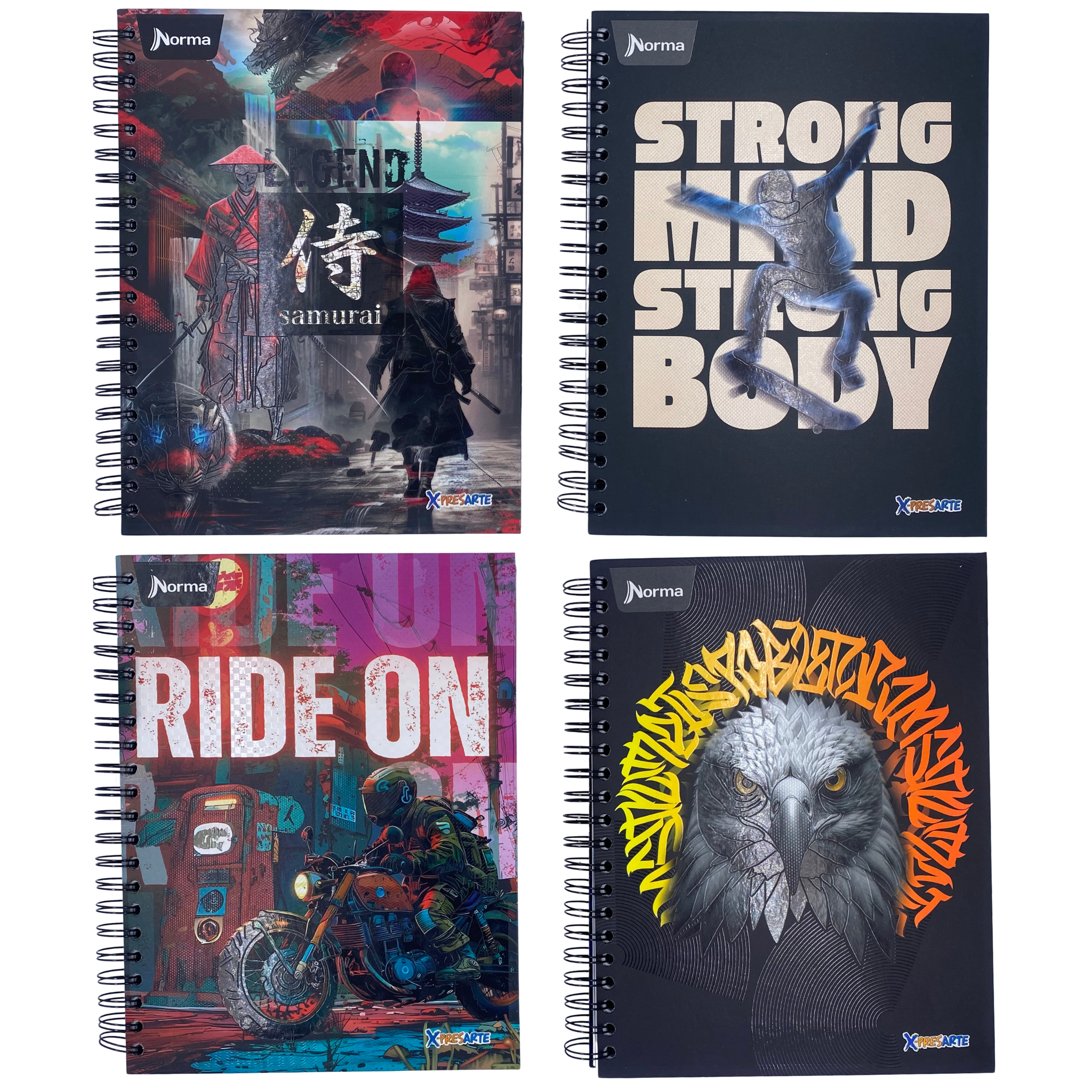 Cuaderno Pasta Dura Cuadriculado Grande 7 Materias Masculino
