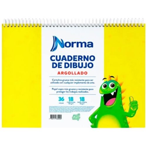 Cuaderno de dibujo argollado norma