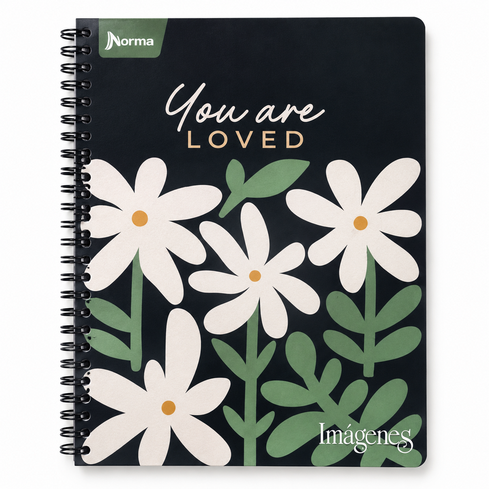 Cuaderno Imágenes femenino argollado de 80 hojas, cuadros. Imagen de referencia. El diseño de portada puede variar.
