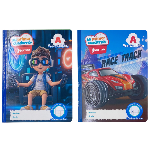 Cuaderno pre cuadritos A, mi primer cuaderno marca Norma - Masculino