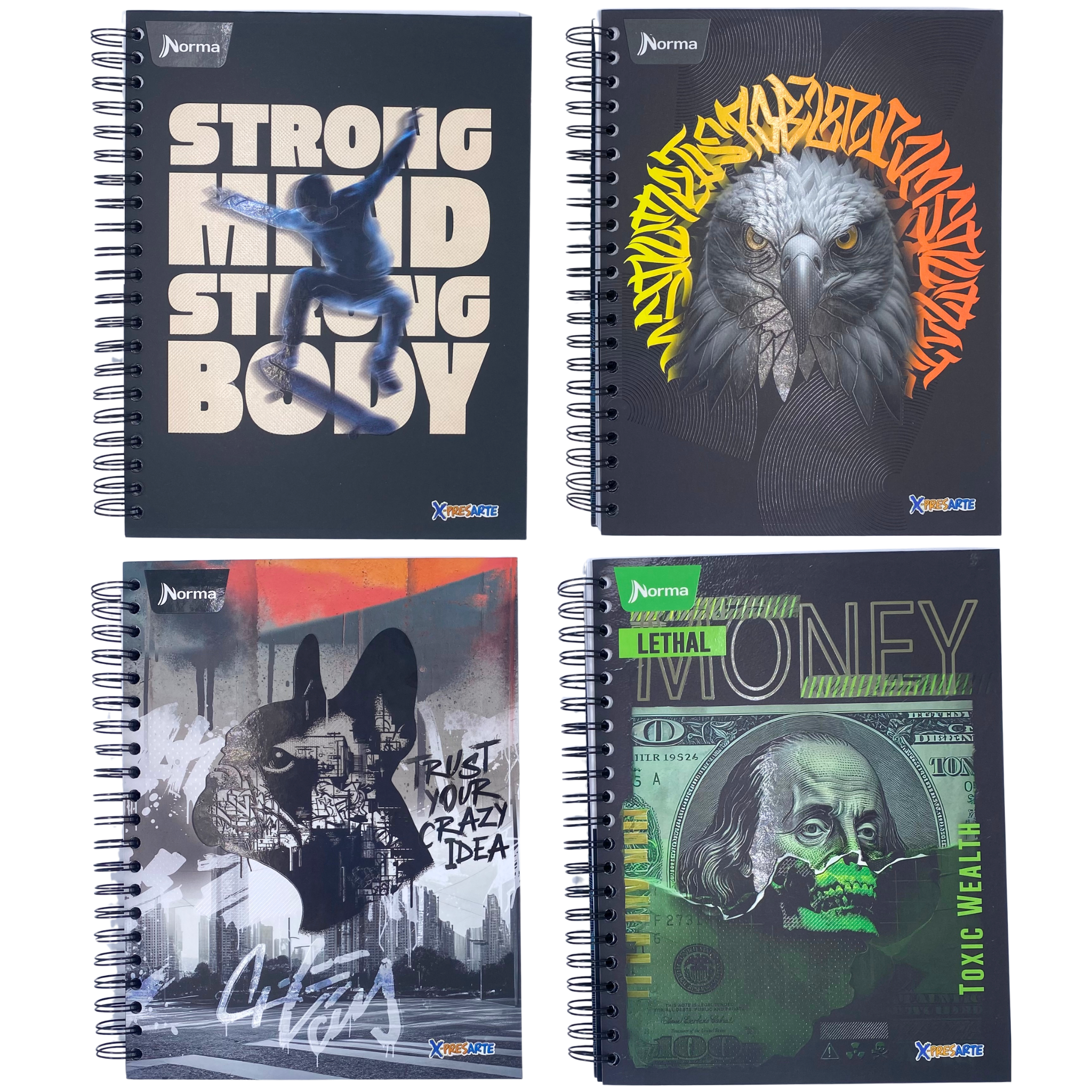 Cuaderno Pasta Dura Cuadriculado Grande 5 Materias Masculino