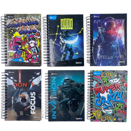 Cuaderno multimateria 5 materias masculino pequeno cuadros