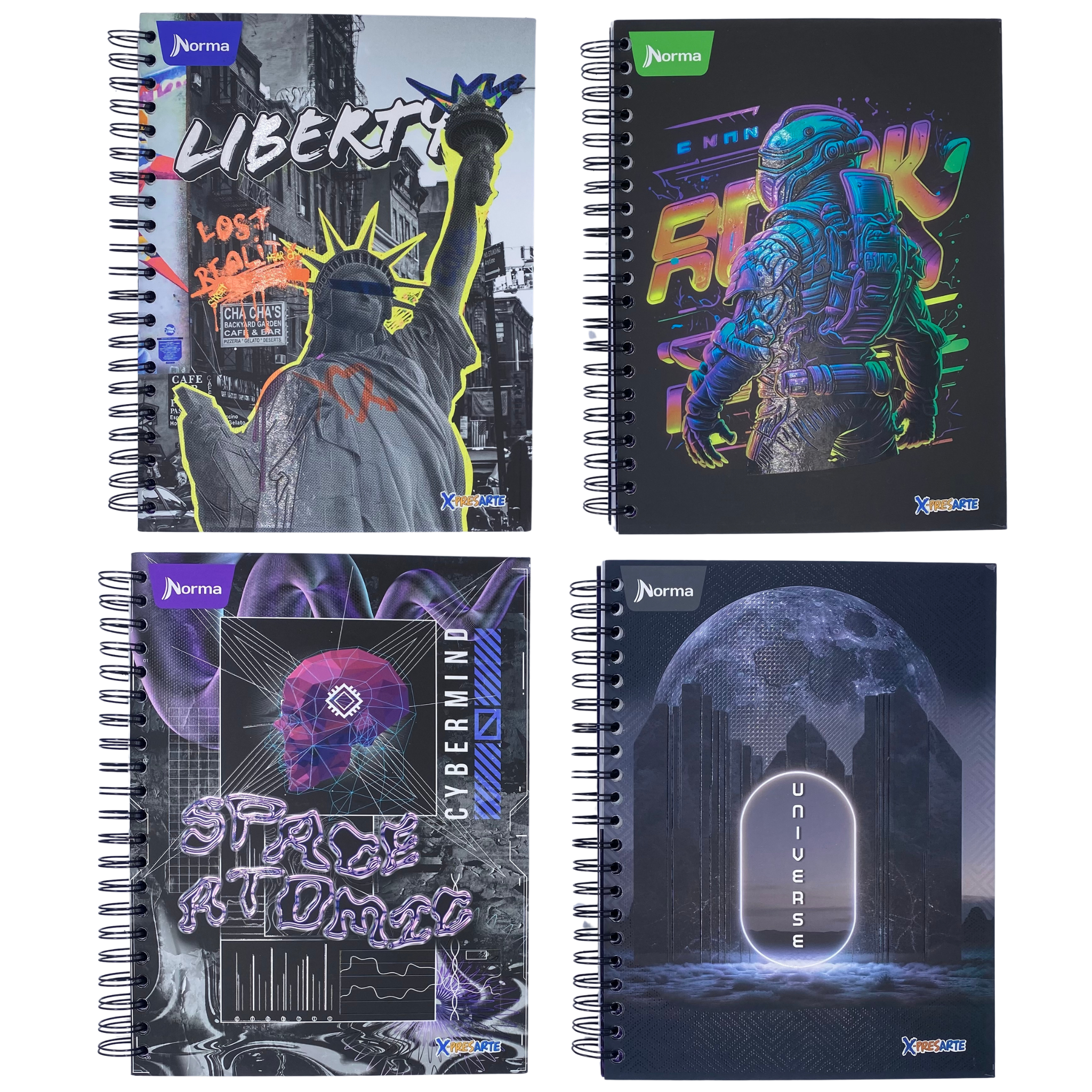 Cuaderno Argollado Mixto Grande Masculino 5 Materias