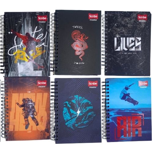 Cuaderno multimateria pequeno 7 materias cuadros masculino
