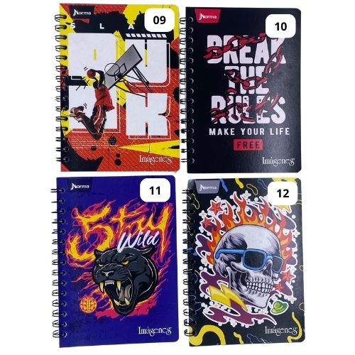 Cuaderno norma argollado 100 hojas imagenes masculino 9 12
