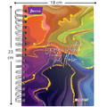 Cuaderno Argollado Pasta Dura Cuadriculado Pequeño 7 Materias Femenino