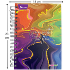 Cuaderno Argollado Pasta Dura Cuadriculado Pequeño 7 Materias Femenino