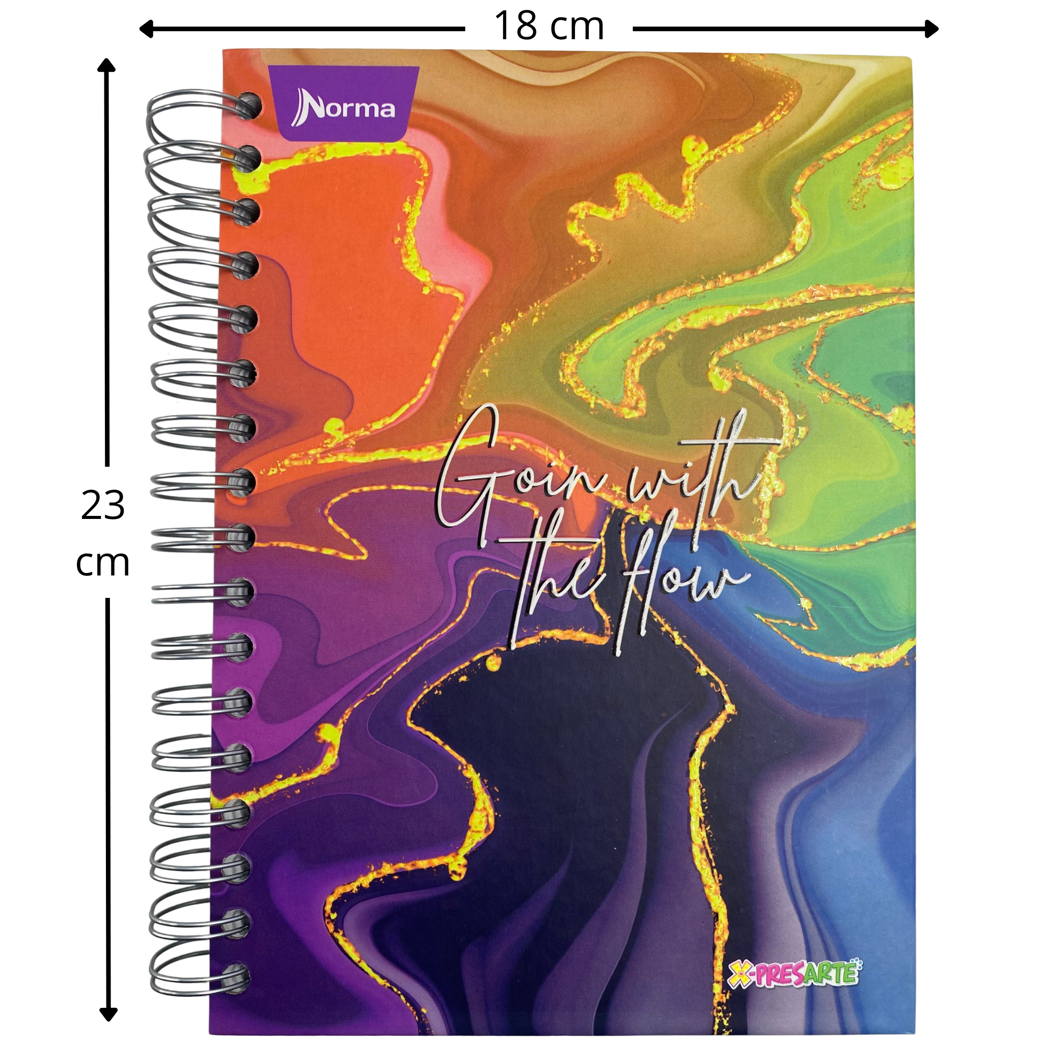 Cuaderno Argollado Pasta Dura Cuadriculado Pequeño 7 Materias Femenino
