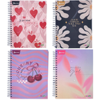 Small Hardcover Spiral Notebook, Grid Ruled, 7 Subjects, Feminine