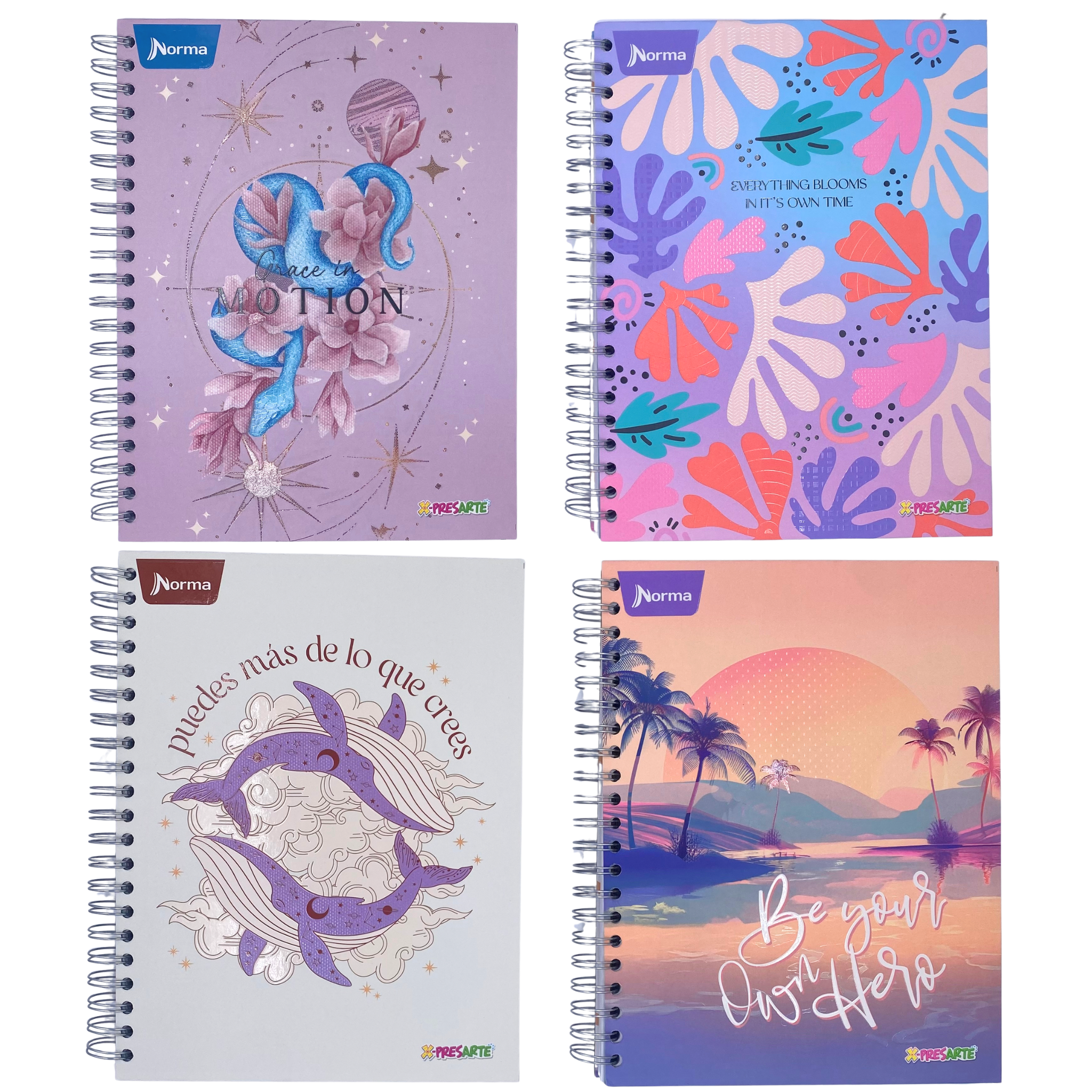 Cuaderno Argollado Pasta Dura Cuadriculado Pequeño 7 Materias Femenino