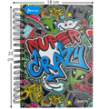 Cuaderno Argollado Pasta Dura Cuadriculado Pequeño 7 Materias Masculino