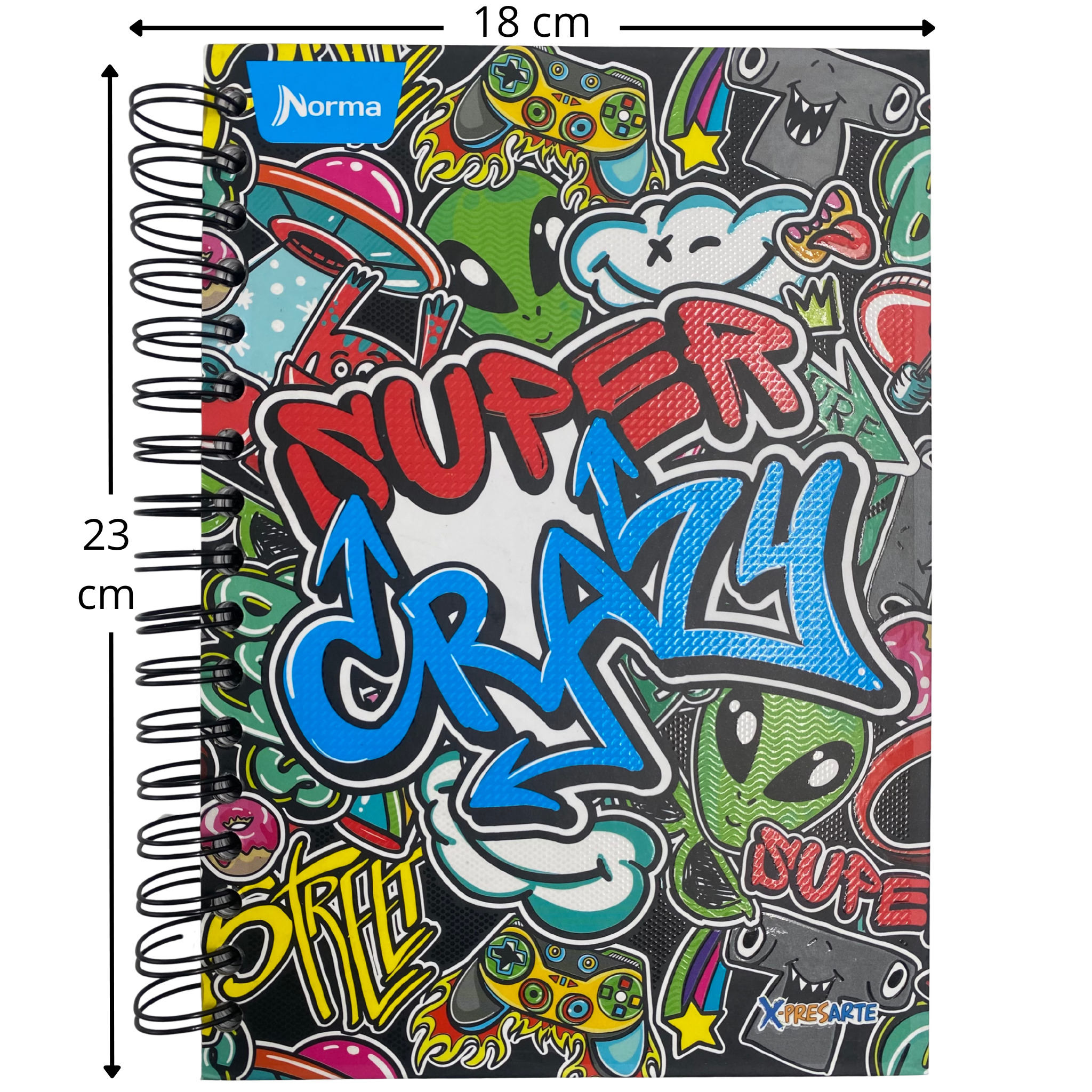 Cuaderno Argollado Pasta Dura Cuadriculado Pequeño 7 Materias Masculino