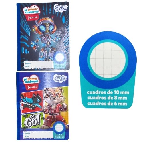 Cuaderno preescolar cuadros progresivos de norma masculino