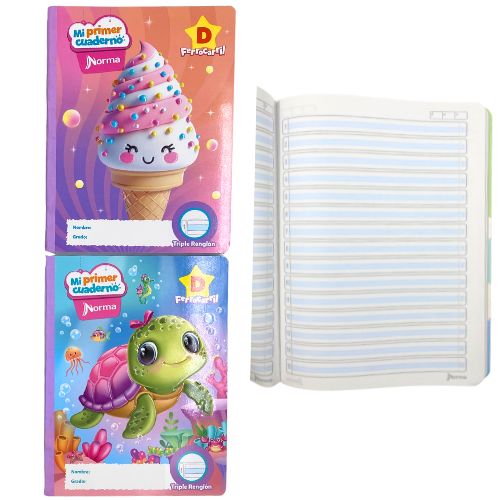 Cuaderno preescolar ferrocarril D de norma femenino