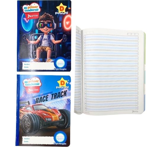 Cuaderno preescolar ferrocarril D de norma masculino