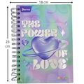 Small Women's Hardcover Spiral Notebook, 5 Subject