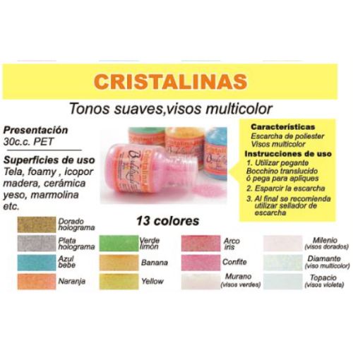 Diamantina escarcha con visos multicolor