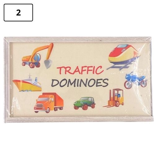 Domino didactico infantil de madera Trafico 2