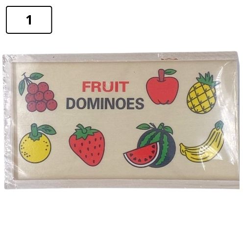 Domino didactico infantil de madera frutas 1