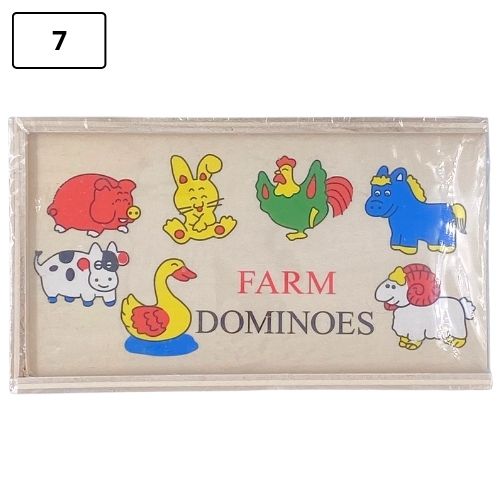 Domino didactico infantil de madera granja 7
