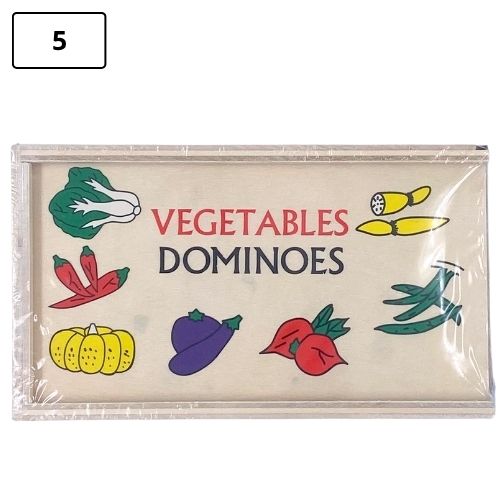 Domino didactico infantil de madera vegetales 5