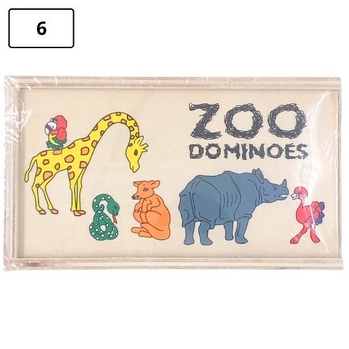 Domino didactico infantil de madera zoo 6